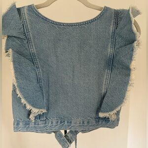 Denim Ruffle Crop Top